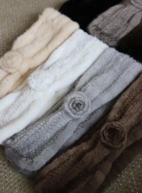 Earthtone“小香花”特~100丹麦水貂毛!真毛皮纯手工编织皮草围巾