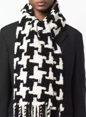 Earthtone“千鸟”终于现货!A家90%羊驼毛千鸟格围巾冬季百搭披肩