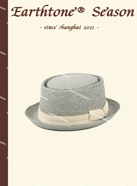 Earthtone“格兰”灰蓝色拉菲草!手工编花礼帽草帽小檐