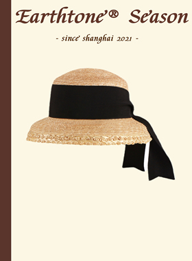 Earthtone“罗马假日”精细麦秆!赫本盆帽草帽黑色飘带度假渔夫帽