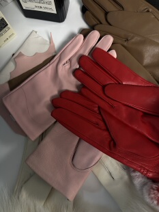 Earthtone“粉红女郎”订染皮料~埃塞进口真皮小羊皮手套