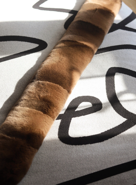 Earthtone“龙猫紫貂色”整皮无缝!100%獭兔毛真皮草围巾围脖加厚