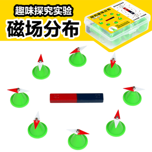 探究条形磁铁的磁极和磁场分布简易指北针小磁针吸铁石科学实验