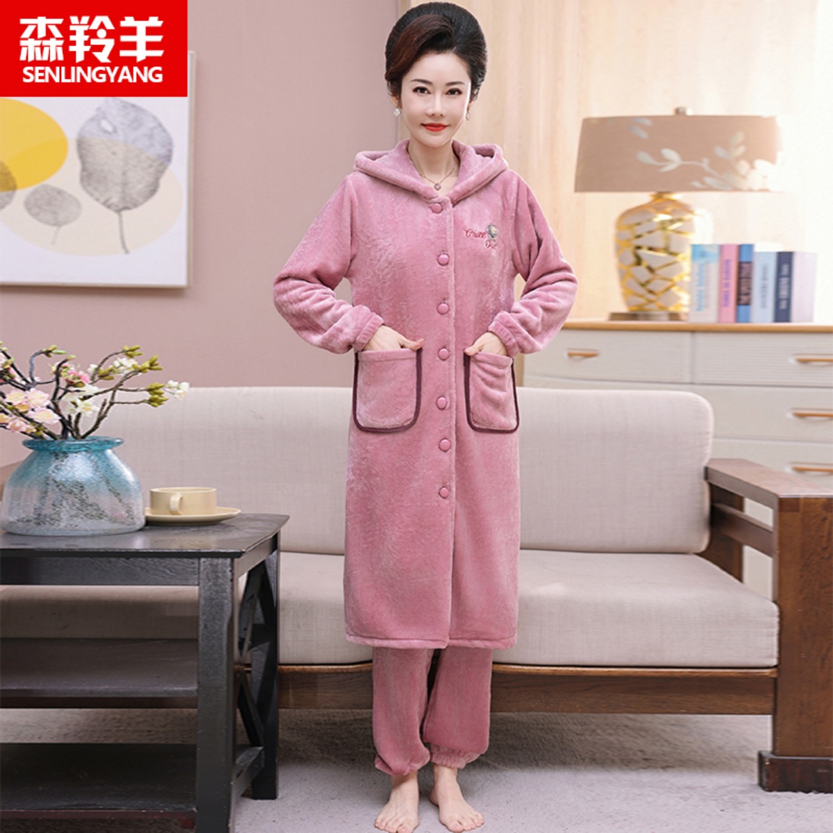 2025新款中老年妈妈家居服两件套