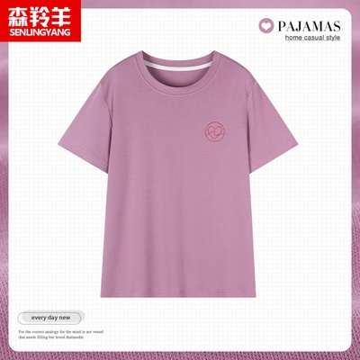 中年妈妈上衣2024新款短袖睡衣