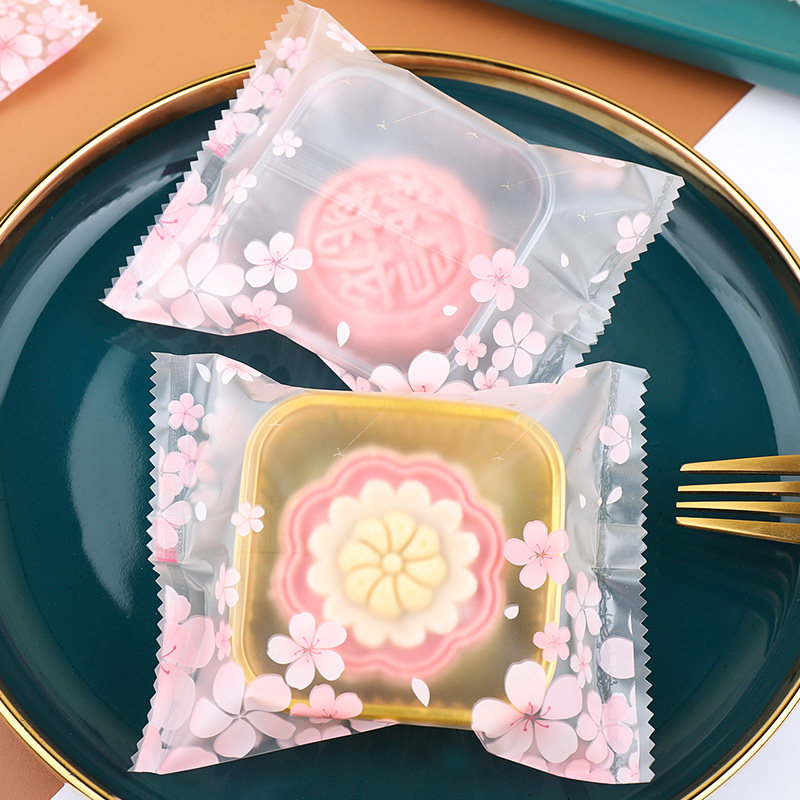 2025冰皮月饼机封包装袋磨砂半透明雪花酥牛轧糖曲奇饼干单独袋子