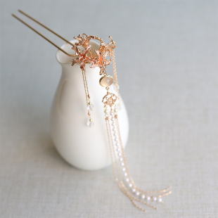 绝版悦己容[彼岸花]古风发饰立体花朵发簪明制汉服头饰华丽宫廷