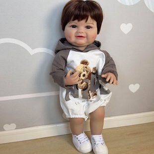 55厘米全胶可洗澡重生娃娃仿真婴儿可站立中国男孩男宝胖娃娃模型