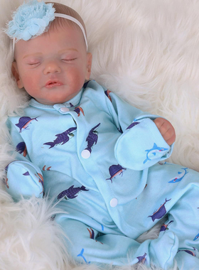 18英寸Reborn baby Sam仿真婴儿重生新生儿宝宝人偶软胶玩偶模型