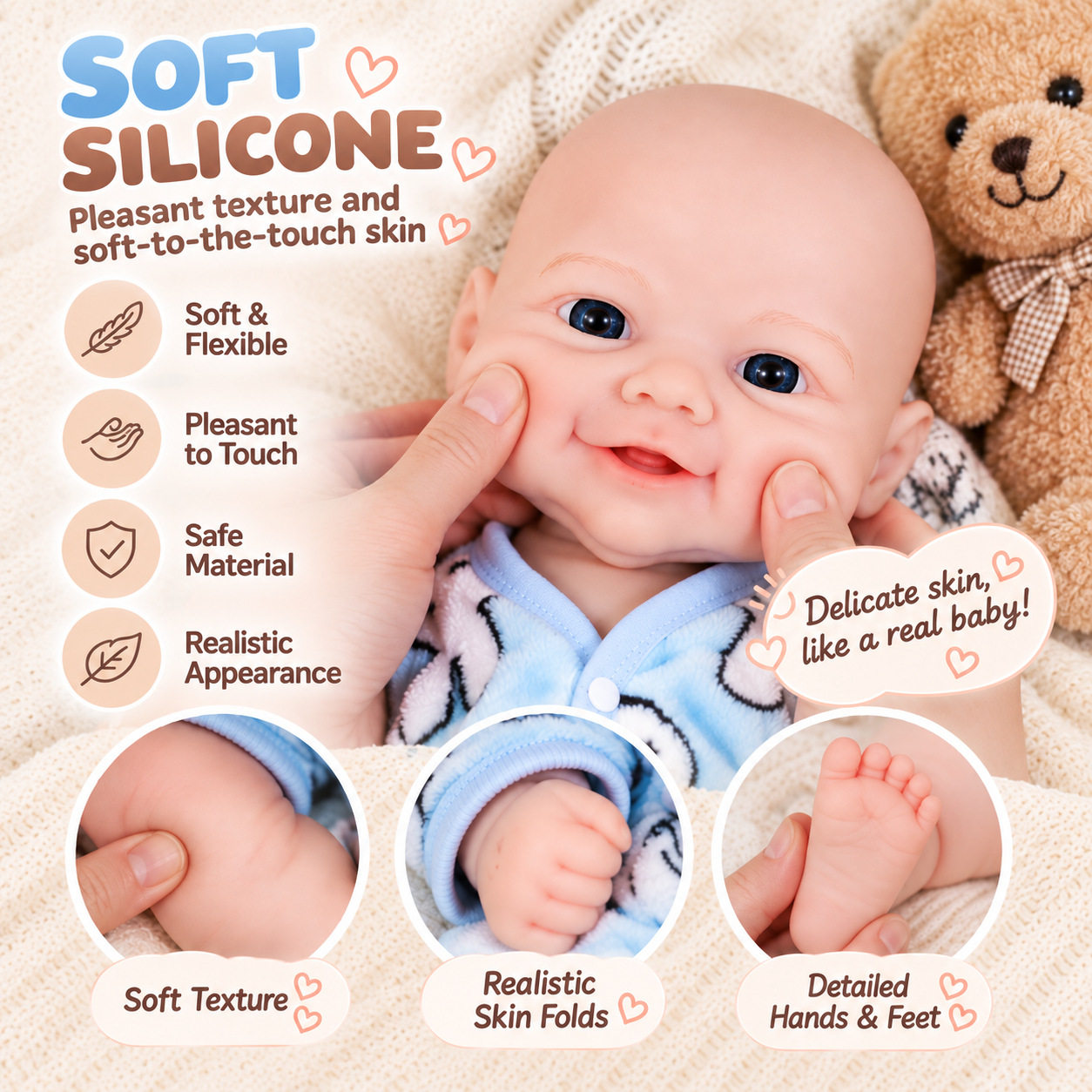 18英寸仿真重生软硅胶娃娃 Reborn doll 儿童过家家玩具源头工厂