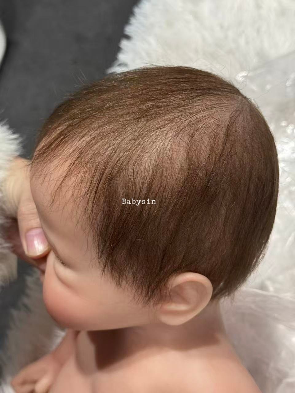 18寸全实心硅胶仿真重生婴儿娃娃 超高端马海毛植发siliconedoll