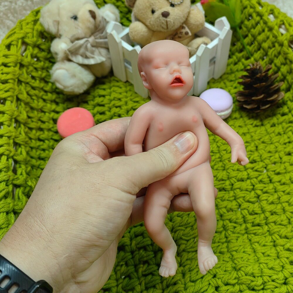 6寸全胶仿真婴儿重生同款硅胶儿童洋娃娃安抚陪睡眠毛绒迷你手掌