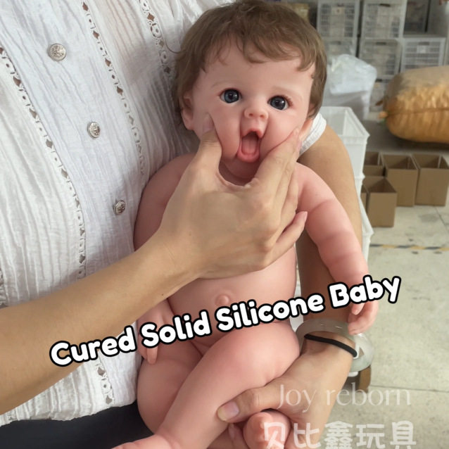 18寸全实心硅胶仿真重生婴儿娃娃 超高端马海毛植发siliconedoll
