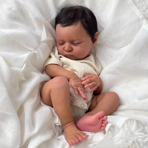 黑皮50厘米布身短发重生娃娃reborn baby doll儿童玩具生日礼物