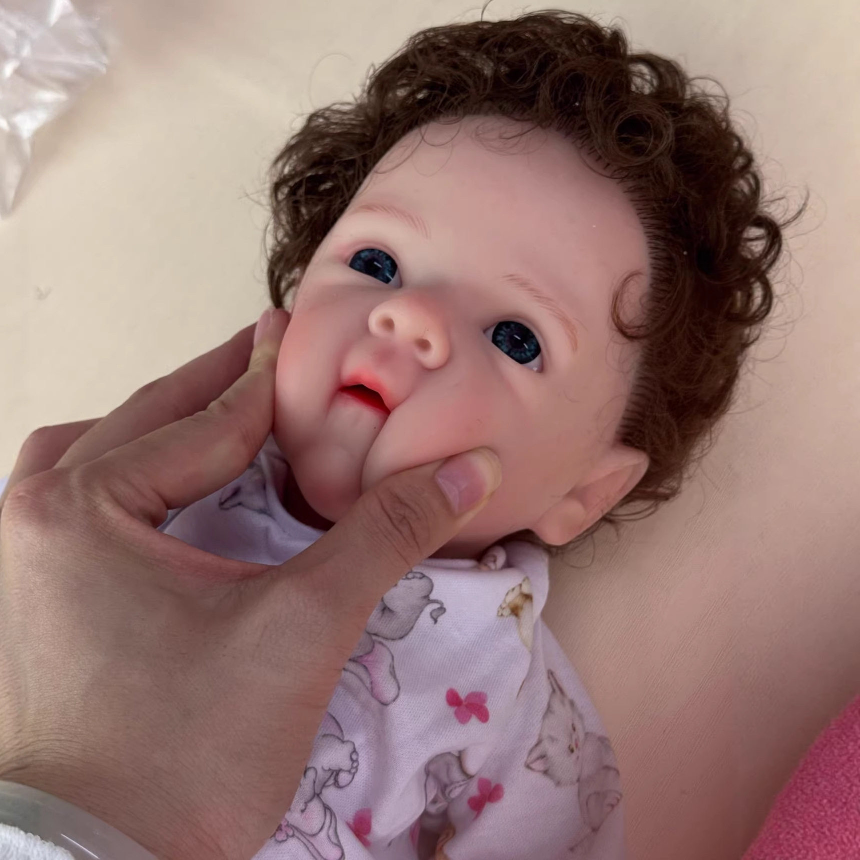 16寸全实心硅胶可吸奶嘴仿真重生婴儿娃娃超柔软逼真宝宝silicone