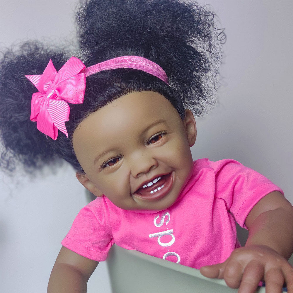 60厘米MILA黑娃重生娃娃仿真婴儿 亚马逊公仔玩具reborn doll