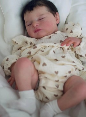 植发闭眼睡觉仿真婴儿reborn baby doll50厘米重生娃娃