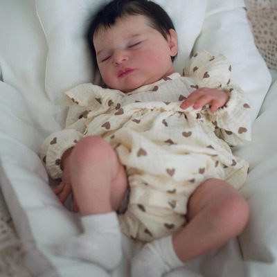 植发闭眼睡觉仿真婴儿reborn baby doll50厘米重生娃娃