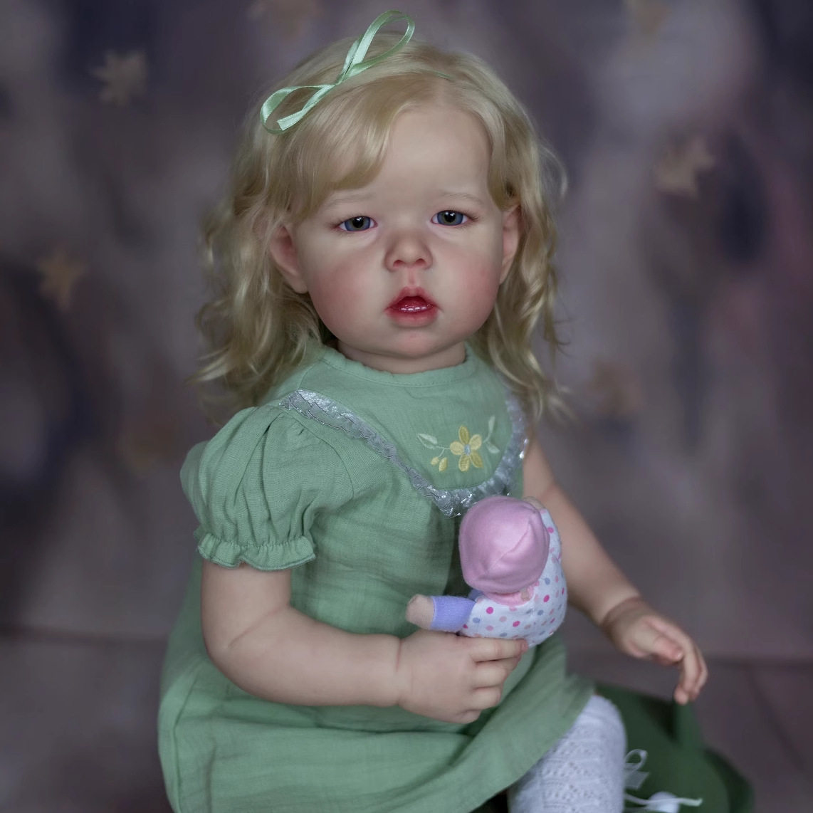 75厘米大号仿真女童Liam婴儿软胶玩偶3D彩绘重生娃娃toddler girl