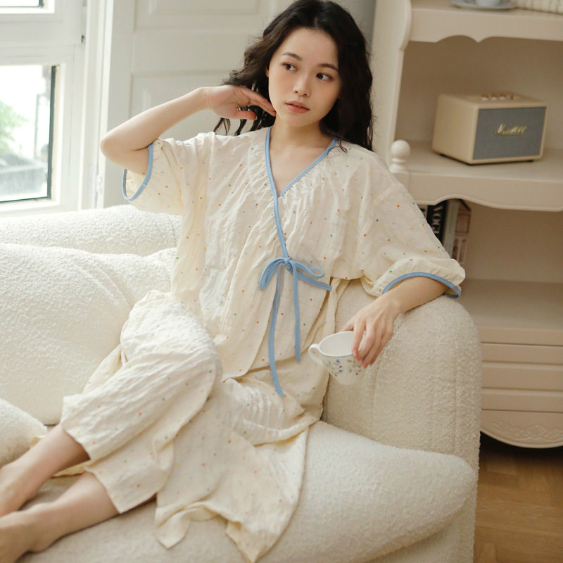 夏季薄款待产月子服怀孕期哺乳喂奶待产裙短袖长裙孕妇睡裙家居服