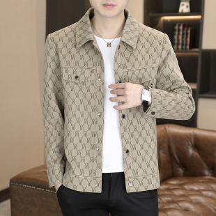 加厚加绒中青年秋冬男装 男士 休闲翻领短款 高档修身 夹克外套春季