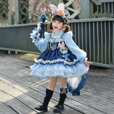 疯狂动物城朱迪女童公主裙春秋