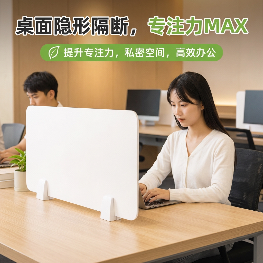 办公桌挡板桌面隔板办公室屏风隔断开放式工位挡板免打孔防掉落