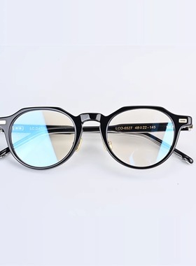 复古简约方框眼镜配近视眼镜框板材眼镜架黑框大脸可戴镜框 6527