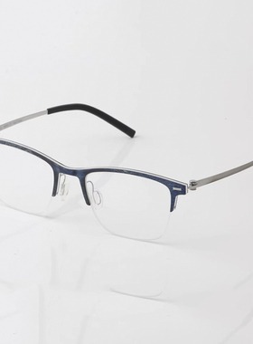 商务日系超轻纯钛复古男商务近视方框高度数男士眼镜架半框99010