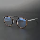 9704plus版 眼镜近视框男超轻钛眼镜架圆框配近视防蓝光片6379