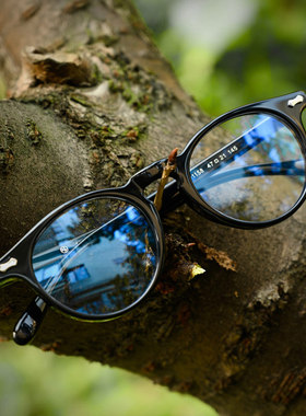 505透明眼镜框配近视眼镜男复古板材眼镜架黑框蓝光眼睛框架1158