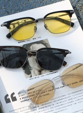 板材太阳镜眉钛男女墨镜