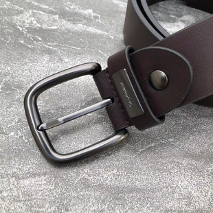 撤柜男士 休闲棕色针扣男款 真皮腰带 品牌 裤 JJ家 牛皮皮带 带 正品