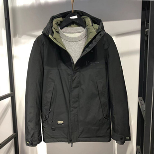 男士 大牌秋冬厚款 连帽青年黑色90绒白鸭绒羽绒服外套 正品 品牌男装
