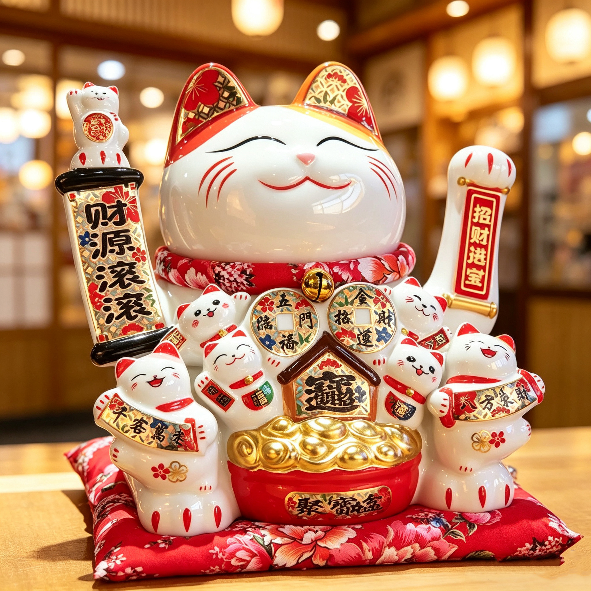 陶瓷摇手招财猫店铺摆件开业送礼图片