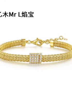 意大利S925银素圈满锆新款拉丝简约冷淡风小众设计古风百搭高级感