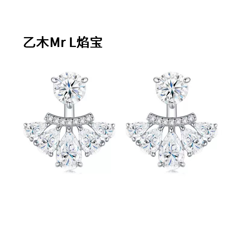 百搭精致两用叠戴耳钉女 欧美跨境热卖ins风S925纯银淑女气质耳饰