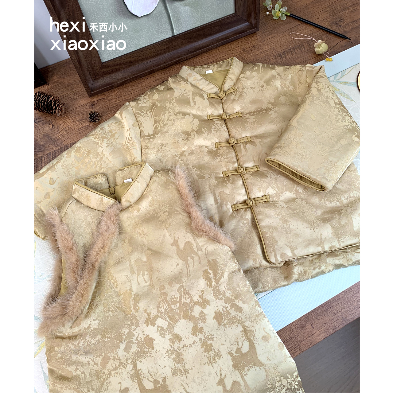 浮光跃金姐弟款新中式拜年服