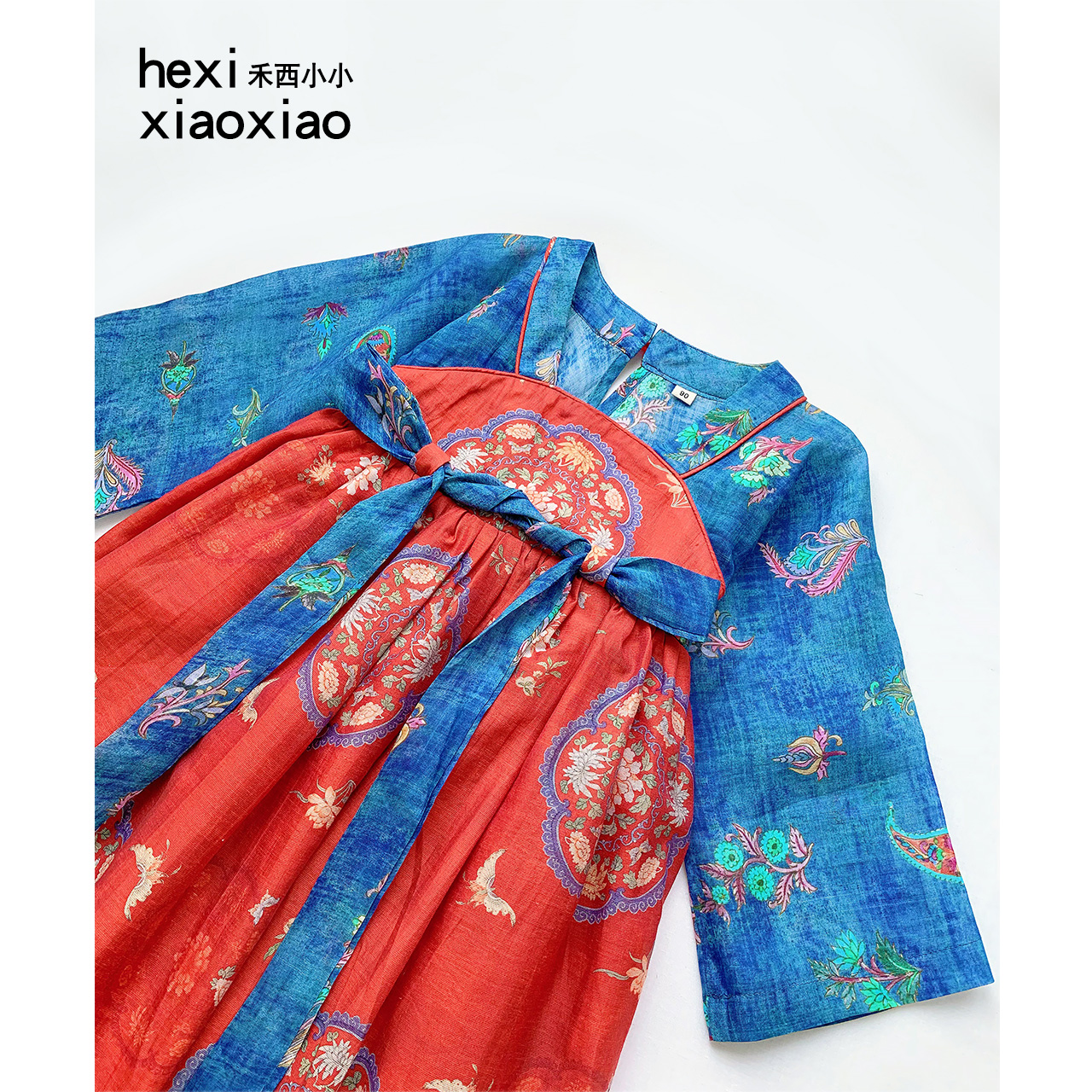 禾西小小|女童汉服连衣裙春秋新款长袖国风襦裙唐制公主裙中秋节