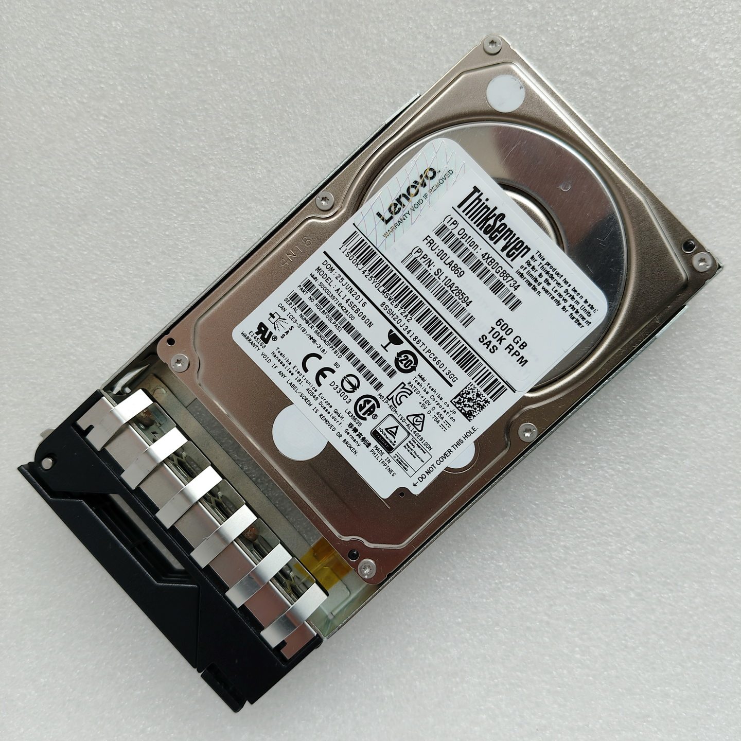 联想 00LA869 RD650 RD550 RD450 10K 600G 2.5寸SAS服务器硬盘