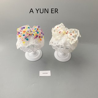 婴儿帽子夏季薄女宝宝新生儿小月龄公主护囟门遮脑门胎帽蕾丝发带
