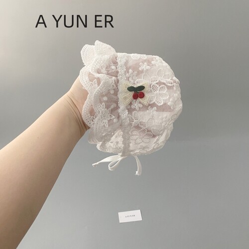 婴儿遮阳帽春夏薄蕾丝花边公主帽