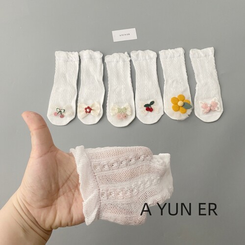 新生婴儿袜子夏季网眼薄款中筒袜