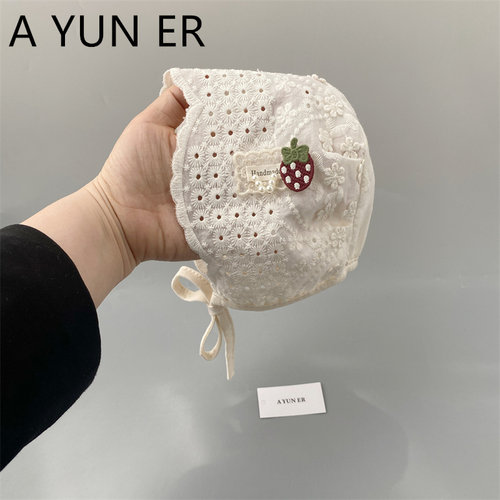 婴儿帽子春夏薄款蕾丝花边公主帽