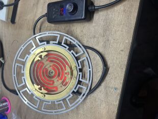 电炉丝安装木头石头罐子的加厚大铜圈搭配13厘米的进口电炉丝玻璃