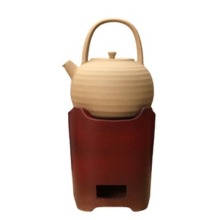 白泥炭炉耐热煮茶炉橄榄炭龙眼炭户外烧水煮茶器潮汕工夫茶具红釉