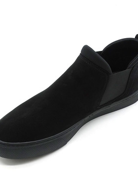 2024秋冬新款男士百搭纯色高帮鞋男磨砂牛皮潮鞋筒约时尚休闲鞋