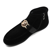 2025冬季 男 拉链厚底百搭筒靴潮男纯皮黑色休闲鞋 高帮鞋 男真皮时尚