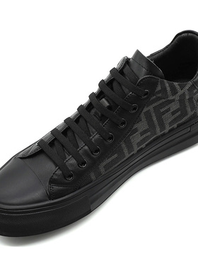 男鞋冬季2024新款潮流百搭高帮板鞋男款皮布拼接软底真皮休闲鞋