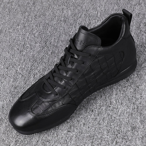 真皮高帮板鞋男款系带时尚拼接中邦皮鞋男冬季保暖棉鞋百搭休闲鞋